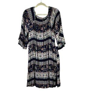 Naif Floral Summer Cottagecore Dress XL Smocked Off Shoulder NEW‎